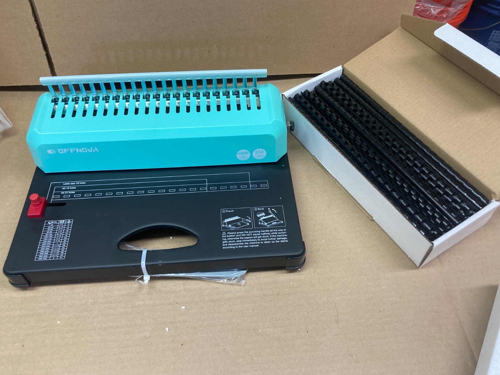 Binding Machine, 21-Hole 450 Sheets Paper Comb Punch Binder 