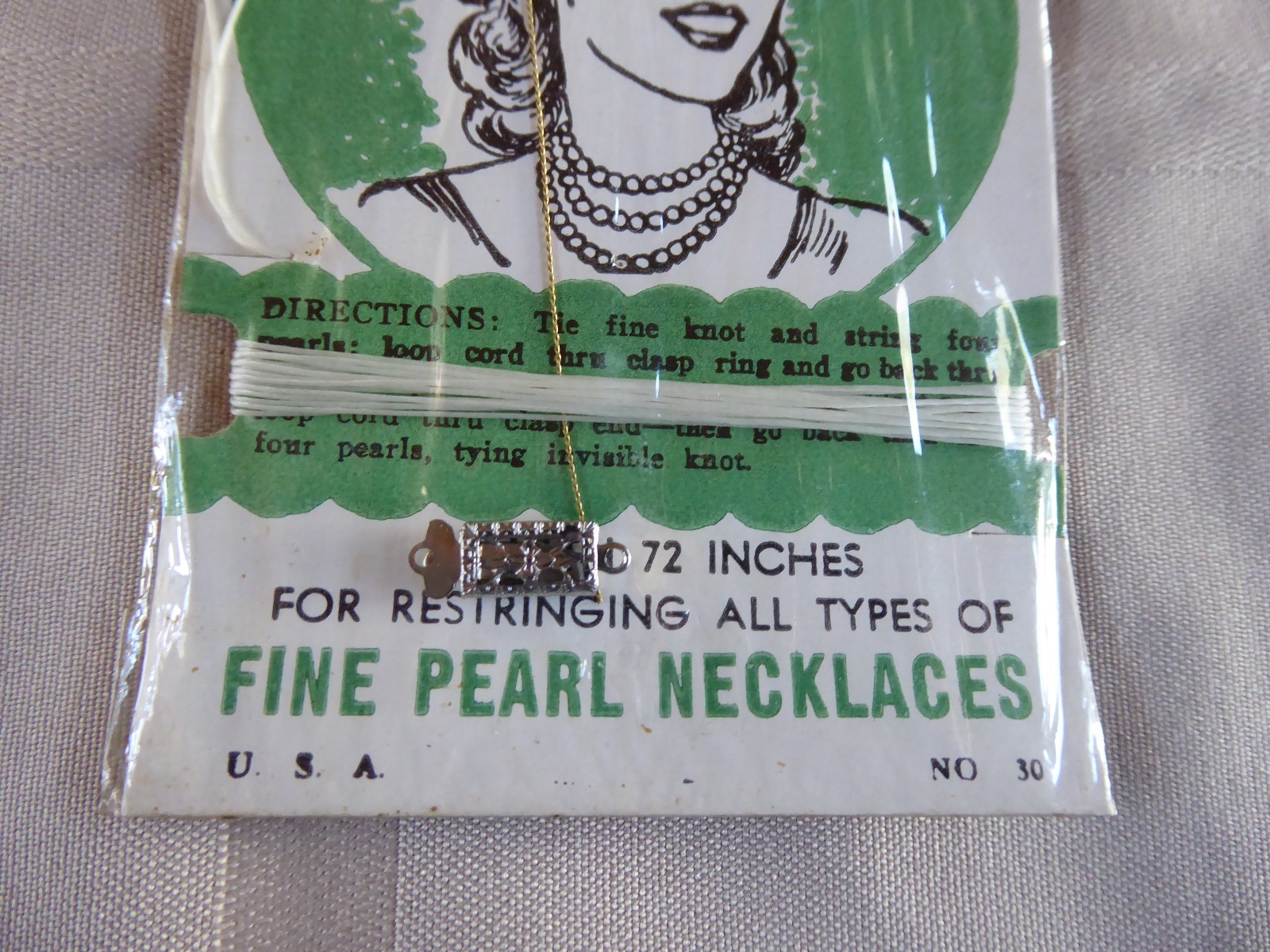 NEW VINTAGE NYLON RESTRINGING OUTFIT FOR FINE PEARL NECKLACES NO. 30