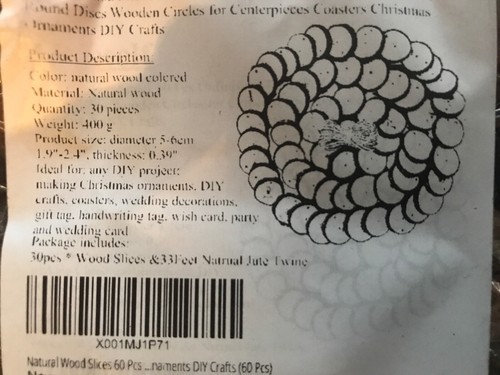 Unfinished Wood Slices 60 Pcs 1.9”x 2.4”Natural Wood Rounds with Pre-drilled ...