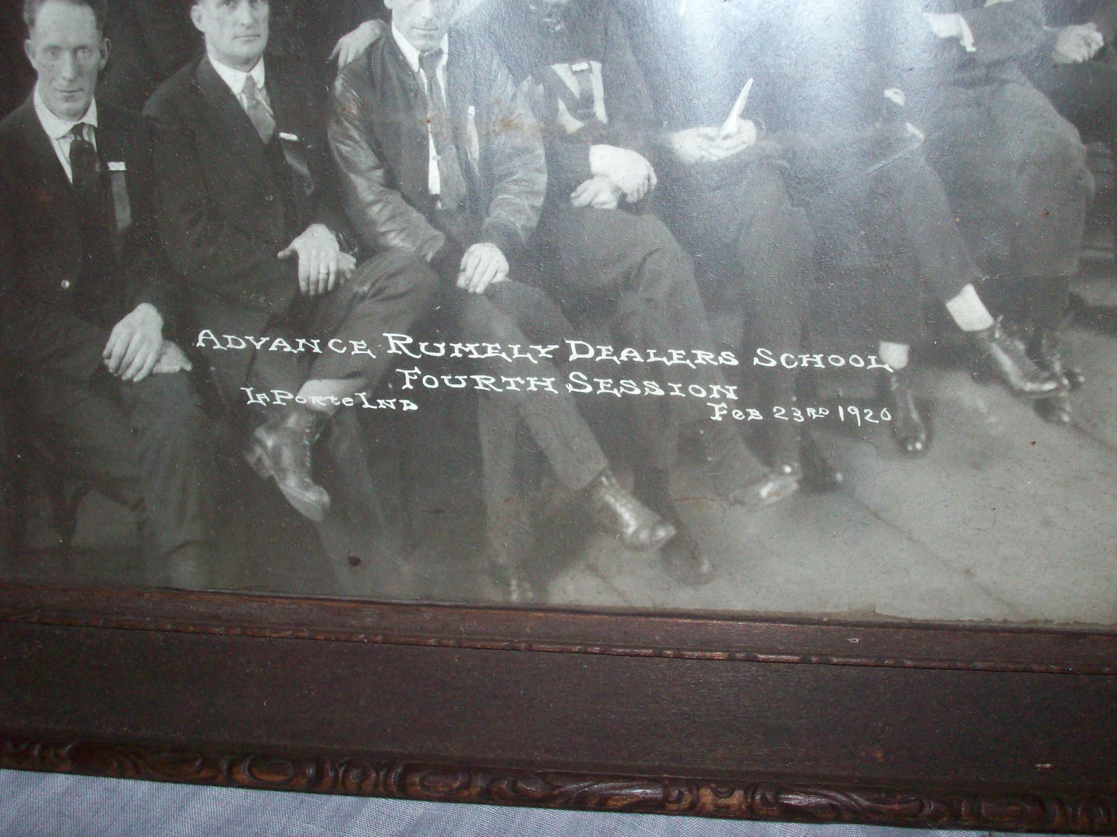 Original 1920 Advance Rumley Dealers School Framed Picture La Porte Indiana