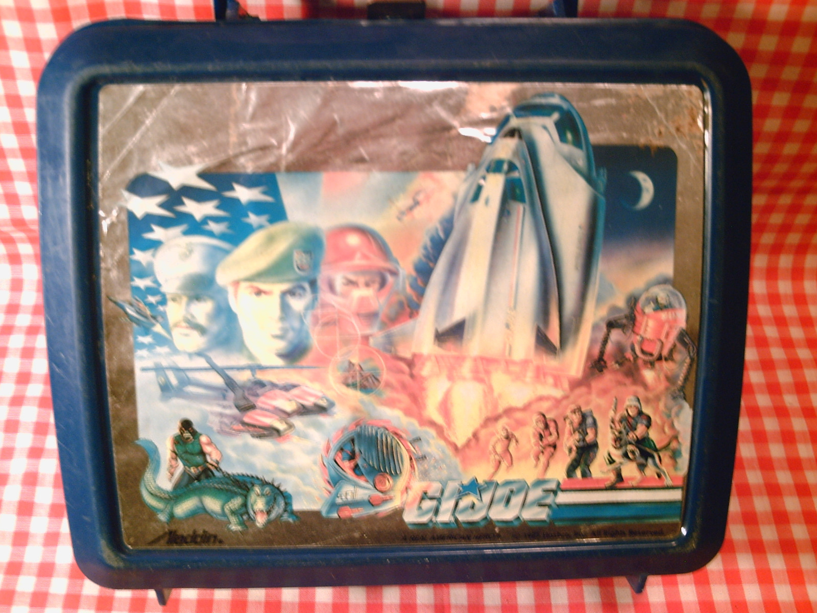 VINTAGE GI JOE A Real American Hero 1987 Hasbro ALADDIN Dark Blue Boy's Lunchbox