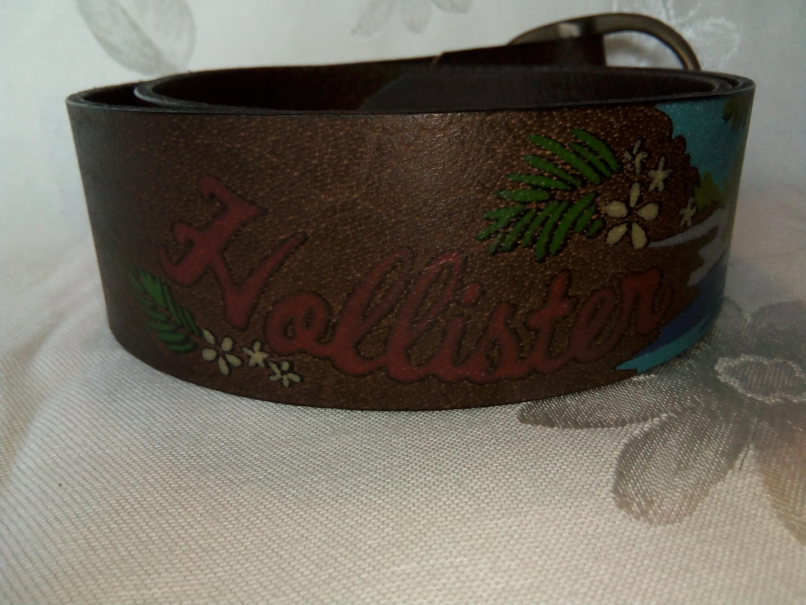 HOLLISTER Hawaiian Leather BELT BUCKLE OVAL SIZE SM 27-33