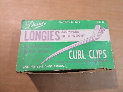 Vintage 1950s Aluminum Metal  curl clips ''longies''- (23)  with original box