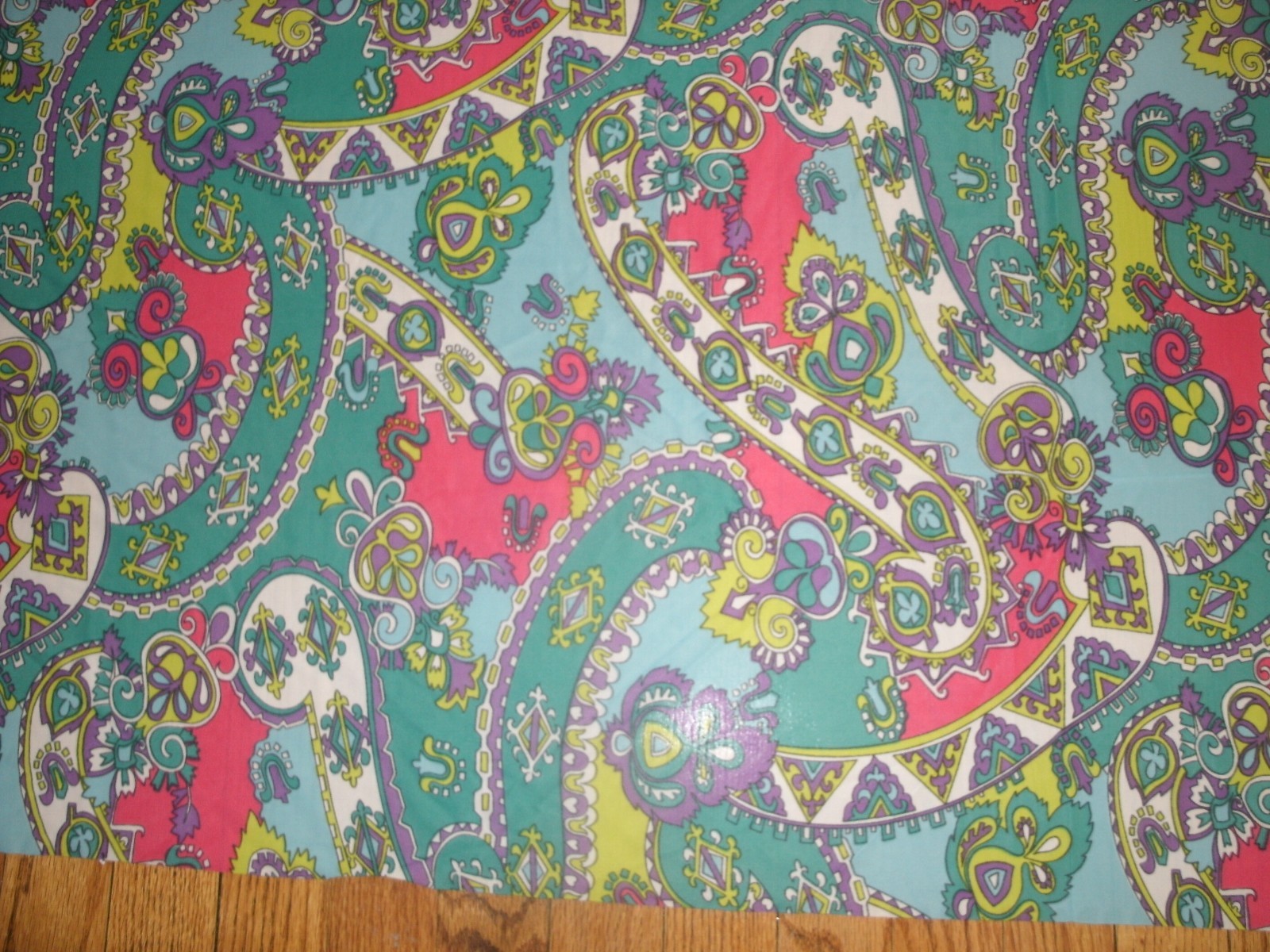 Vintage Flower Power Palm Beach Mod Fabric 60s 70s 1960s Hot Pink 44