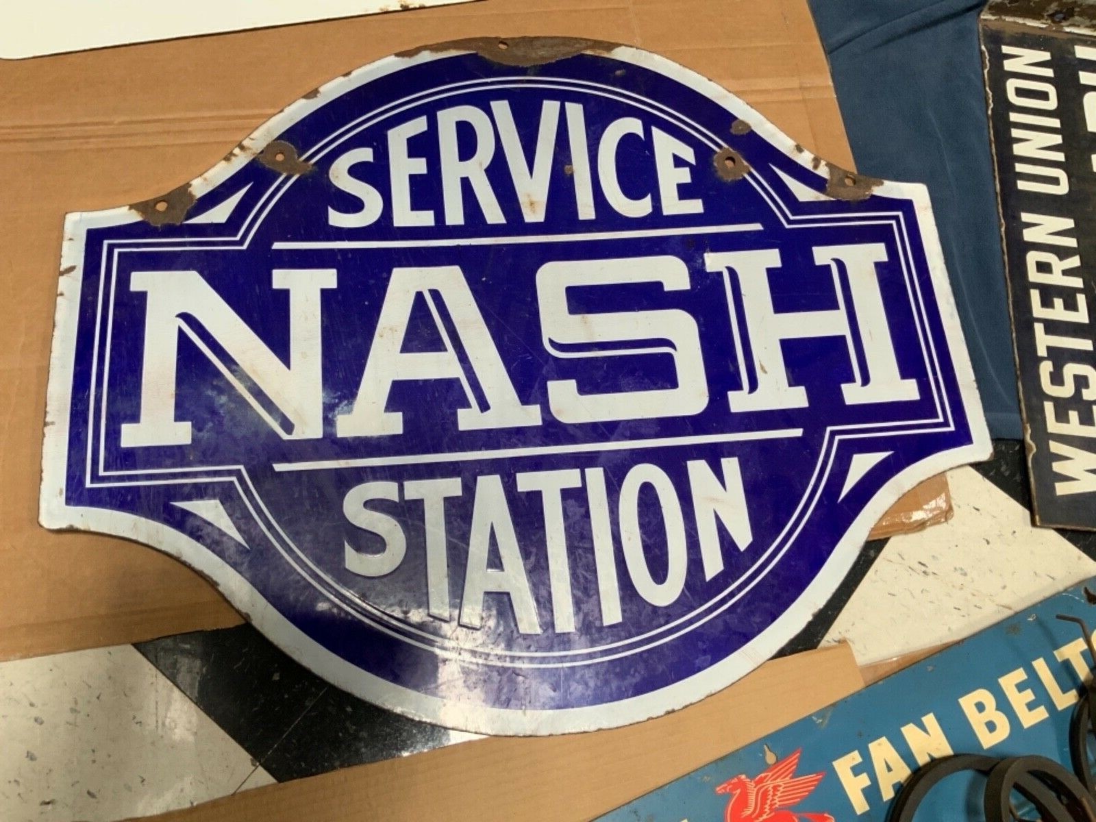 Very Rare NASH porcelain dealership sign