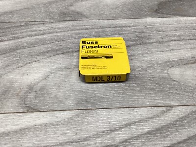 5 Fuses MDL 3/10 Buss Glass Tube Fuses Bussmann NIB 1 Tin 5 Per Tin #16F274*CO