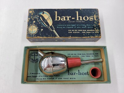 Vintage Anchor Products Bar-Host Jigger Pourer Stopper Chrome Bar Accessories 