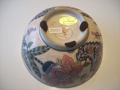 HFP Macau Bainbridge Toys Ceramic Porcelain Bowl Purple Pink Dish Floral @cLOSeT