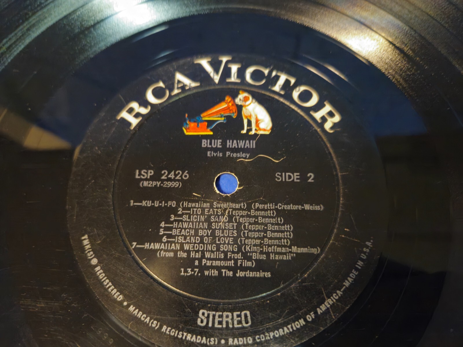 ELVIS PRESLEY - BLUE HAWAII - VINYL RECORD LP (DISC ONLY, NO