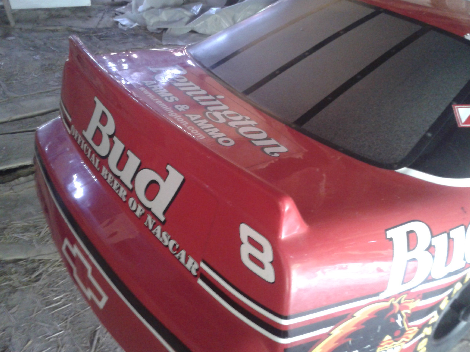 BUDWEISER DALE EARNHARDT 8ft REPLICA 1:2 SCALE RACE CAR + FUEL CAN SMOKER NASCAR