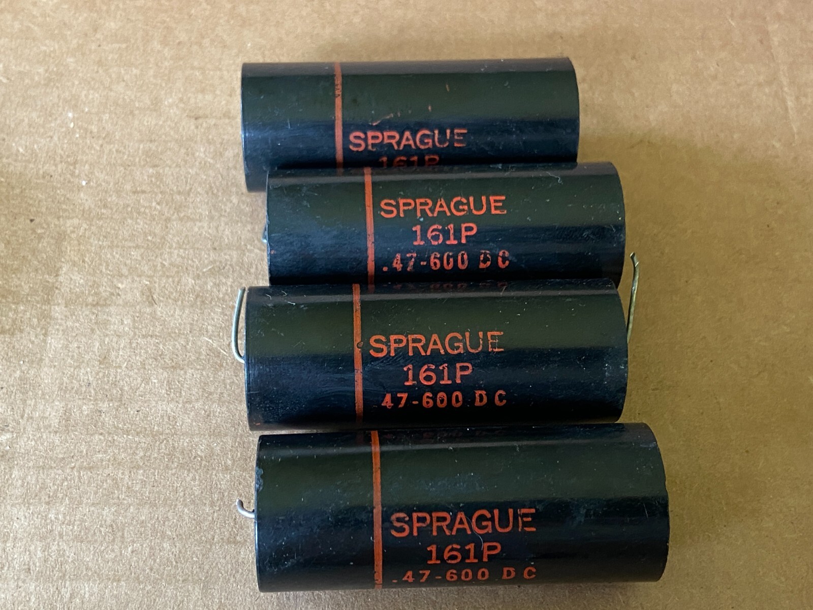 4 Sprague Black Beauty .47 uf 600v 161P Capacitors TEST