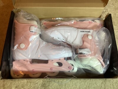Rolling Bunny Pink White Roller Blades Women's Size 9.5 US