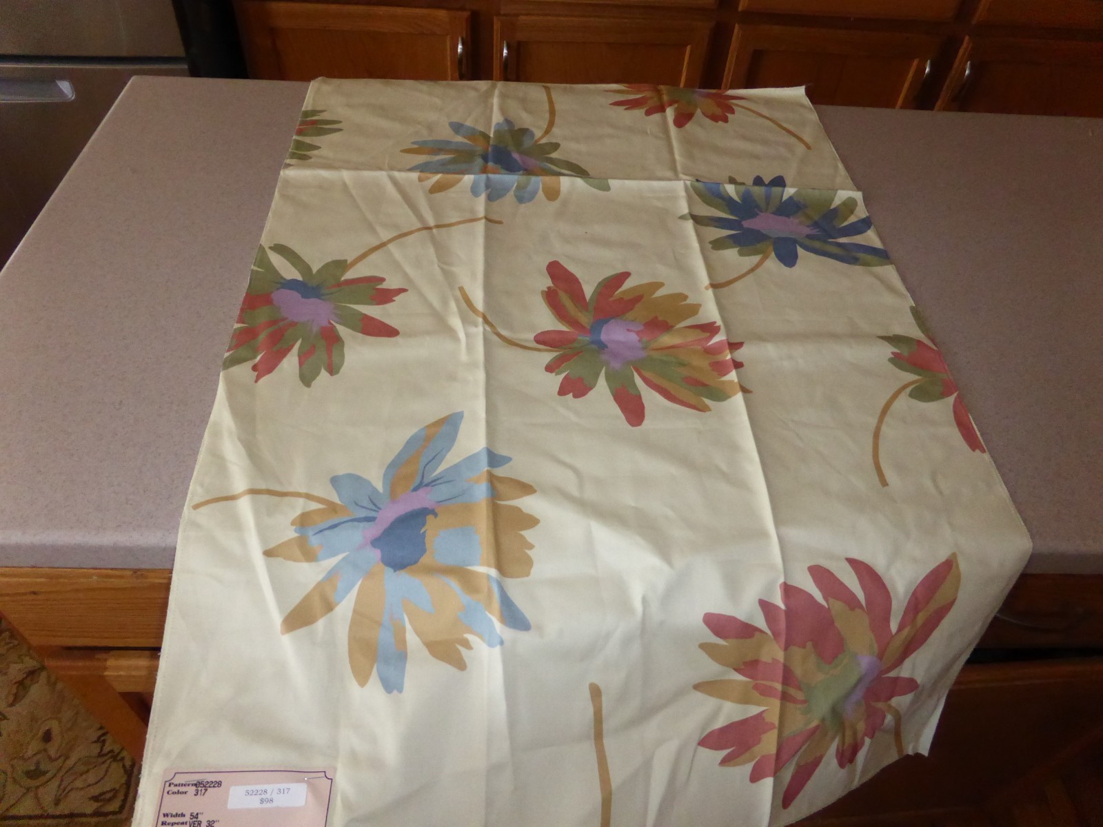 Designer Fabric Sample Italy 100% Cotton Floral 25x36