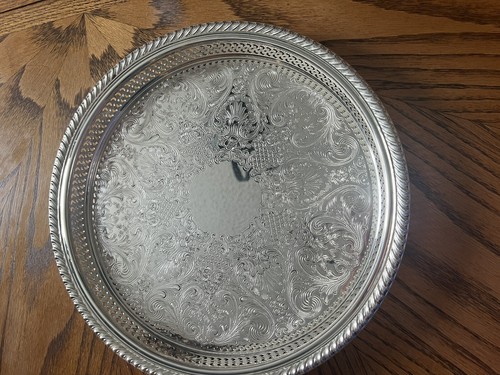 【WM.A. Rogers】 ミートプレート / サーバー 　46cm Vintage Wm A Rogers By Silversmiths 12 Inch Silver Plate 671