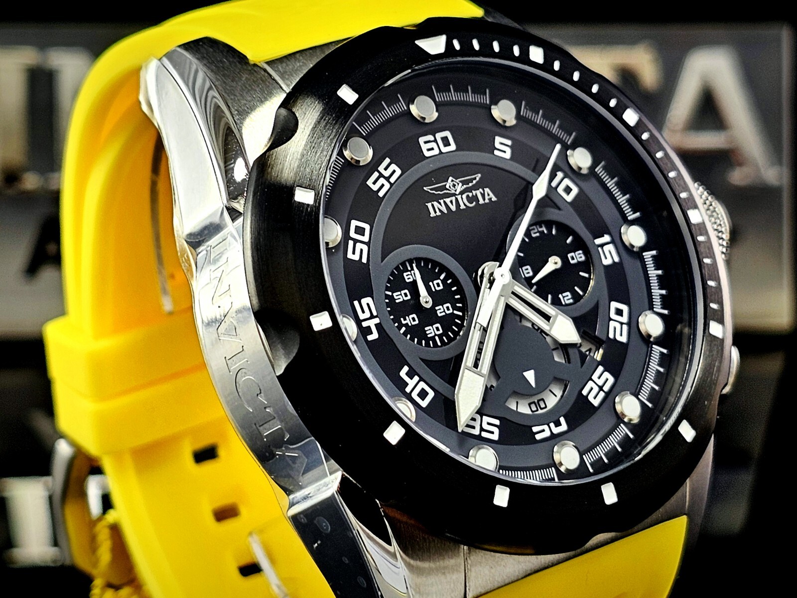 時計 Invicta NEW Invicta Speedway Chronograph Black Dial 50mm Orange