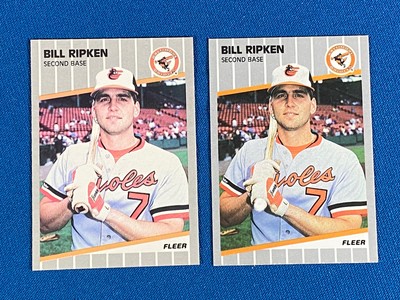 1989 Fleer Bill Ripken Whiteout & BO Error Correction Baseball Card #616 Orioles