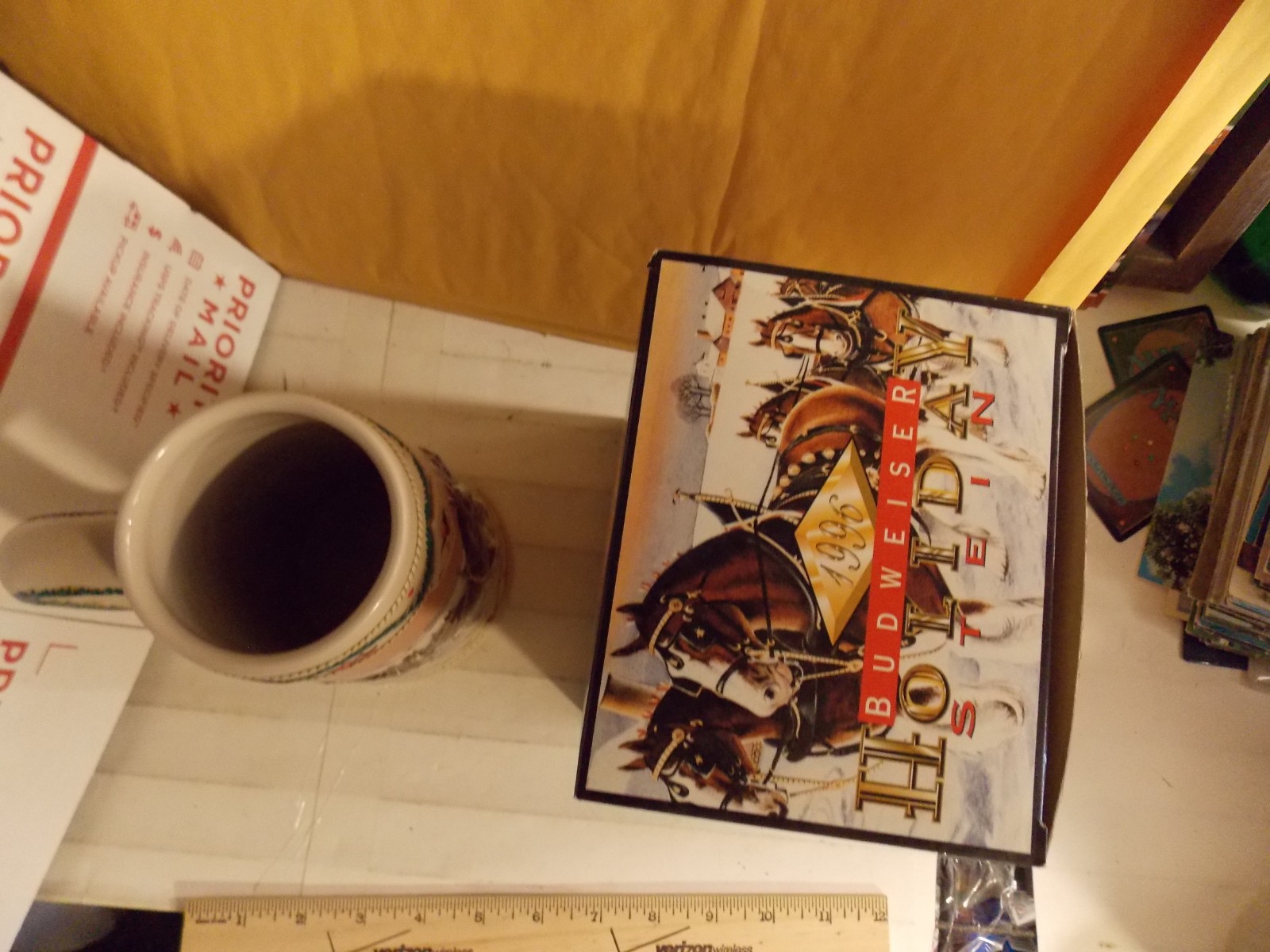 1996 BUDWEISER HOLIDAY BEER STEIN IN ORIGINAL BOX
