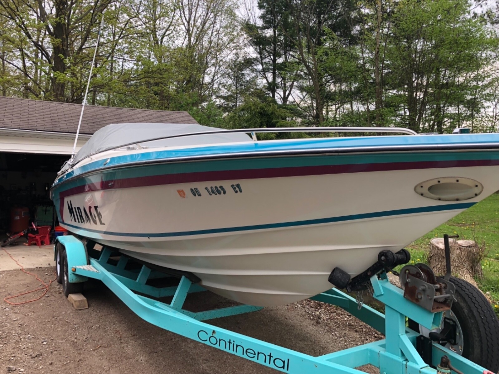 1990 mirage 257 twin 350 threw hull