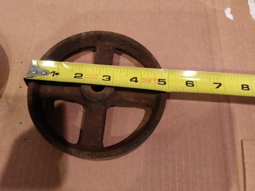 Pair of 5 Inch Cast Iron Hit And Miss Cart Or Platform Scale Wheels