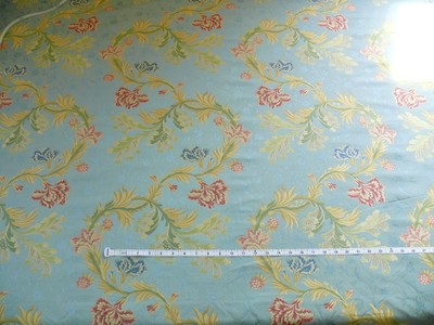 OLD WORLD WEAVER FRENCH LACE CARNATION LAMPAS RED BLUE POWDER MSRP$328 BTY #938