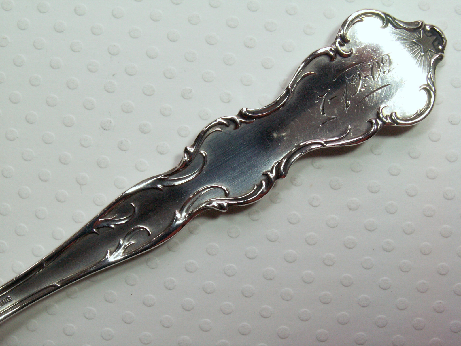 WALLACE ZODIAC STERLING SOUVENIR SPOON JULY LEO Waterlily Flower