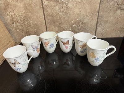 Set Of 6: Lenox China BUTTERFLY MEADOW Mugs - All Designs