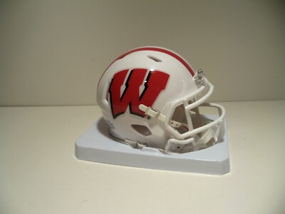      CUSTOM WISCONSIN BADGERS WHITE MASK ALTERNATE SPEED MINI HELMET