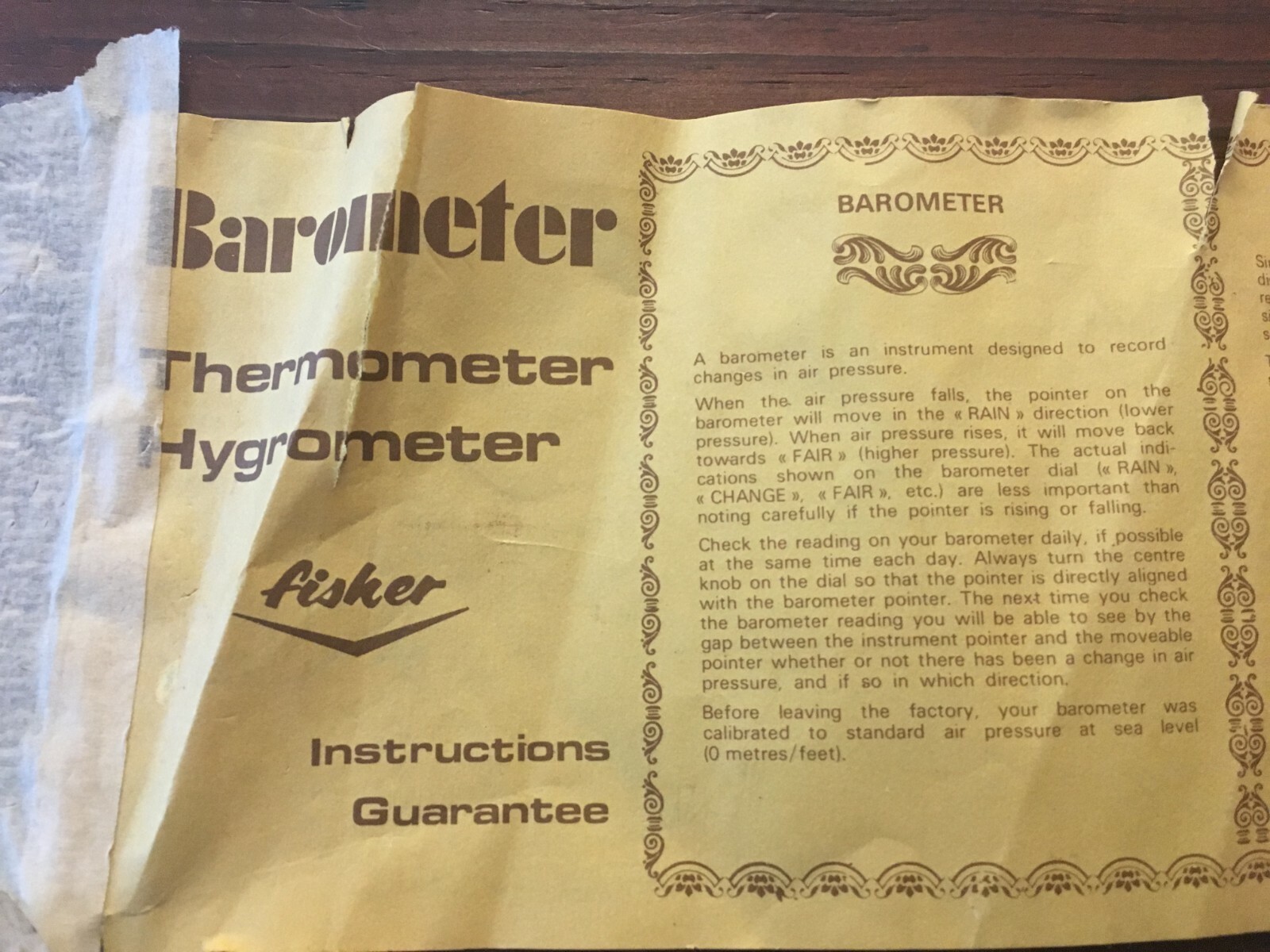 Vintage Nautical Ship Barometer Weather Nautical Hangs on Wall Works