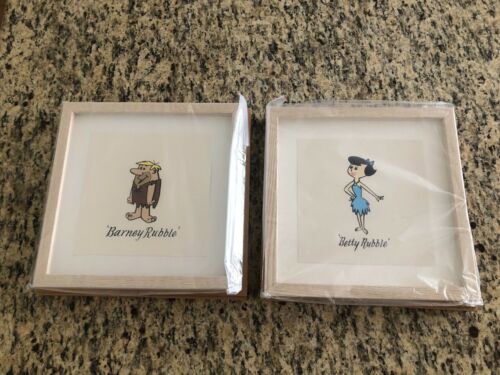 Barney  and  Betty   Rubble Etching 1996 Flintstones  new in  box   