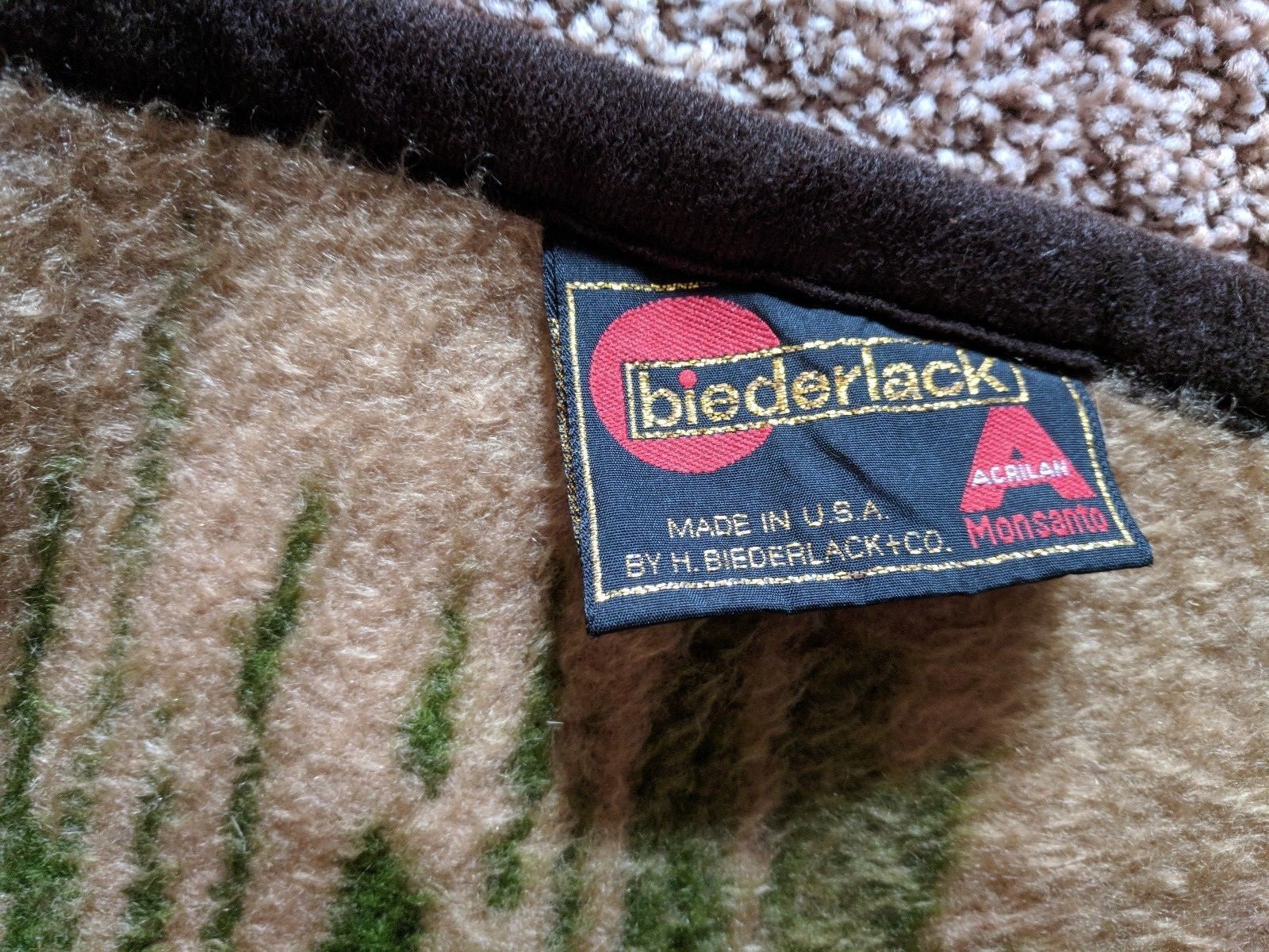 Vintage Biederlack Acrilan Fibre By Monsanto Reversible Geese Duck Blanket