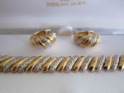 18k Gold Over Silver Diamond Accented Bracelet 7