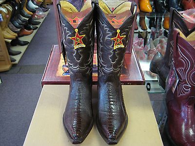 Pre-owned Los Altos Boots Los Altos Brown Genuine Snip Toe Ostrich Leg Western Cowboy Boot (ee+) 940507