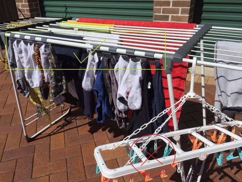 Free standing outdoor clothes drying rack