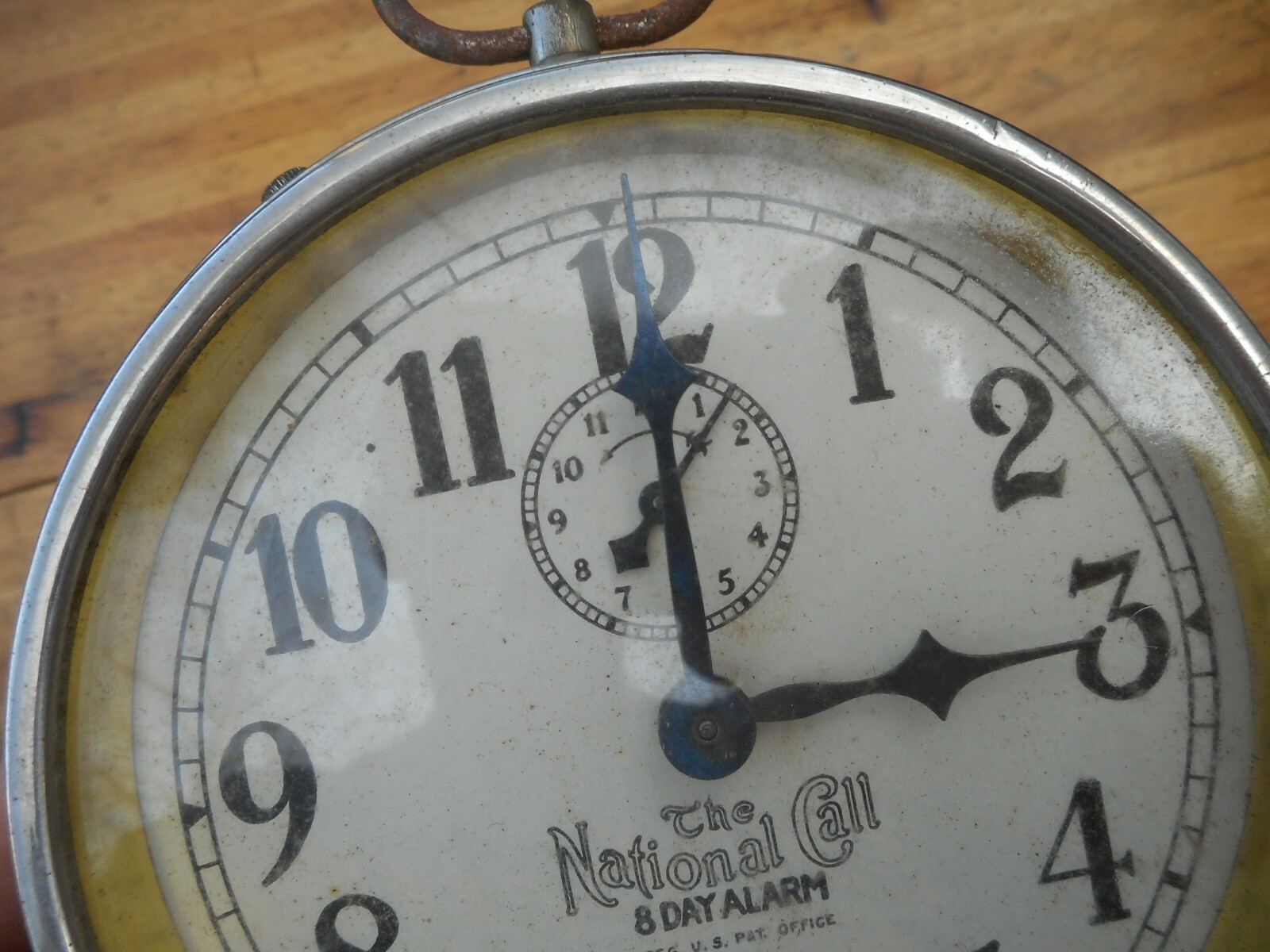 Antique The National Call Ingraham 8 Day Alarm Clock Peg Leg For Repair