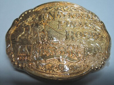 Hesston GOLD Dealer Award 1997 NFR Cowboy Rodeo Adult Buckle New