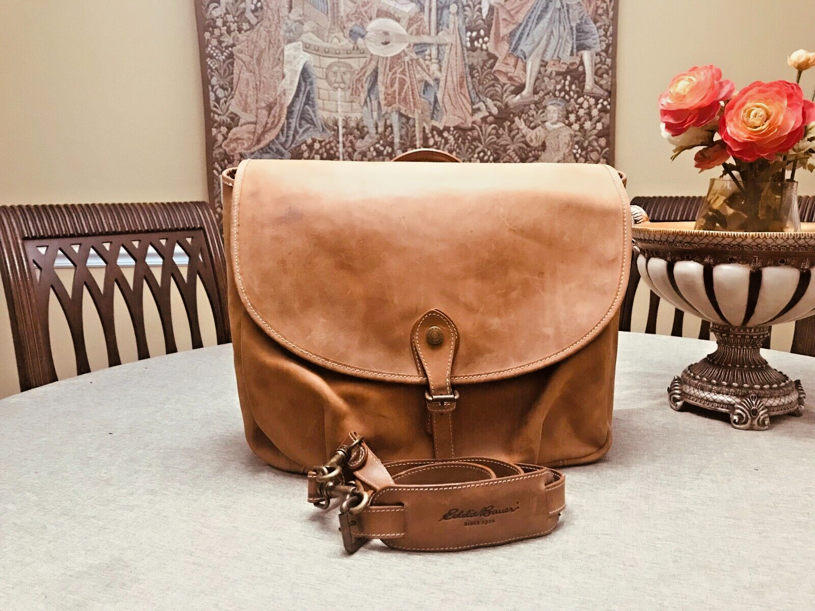 ✨レア　Vintage Eddie Bauer briefcase Y2K EDDIE BAUER Vintage Leather Briefcase / Messenger Bag