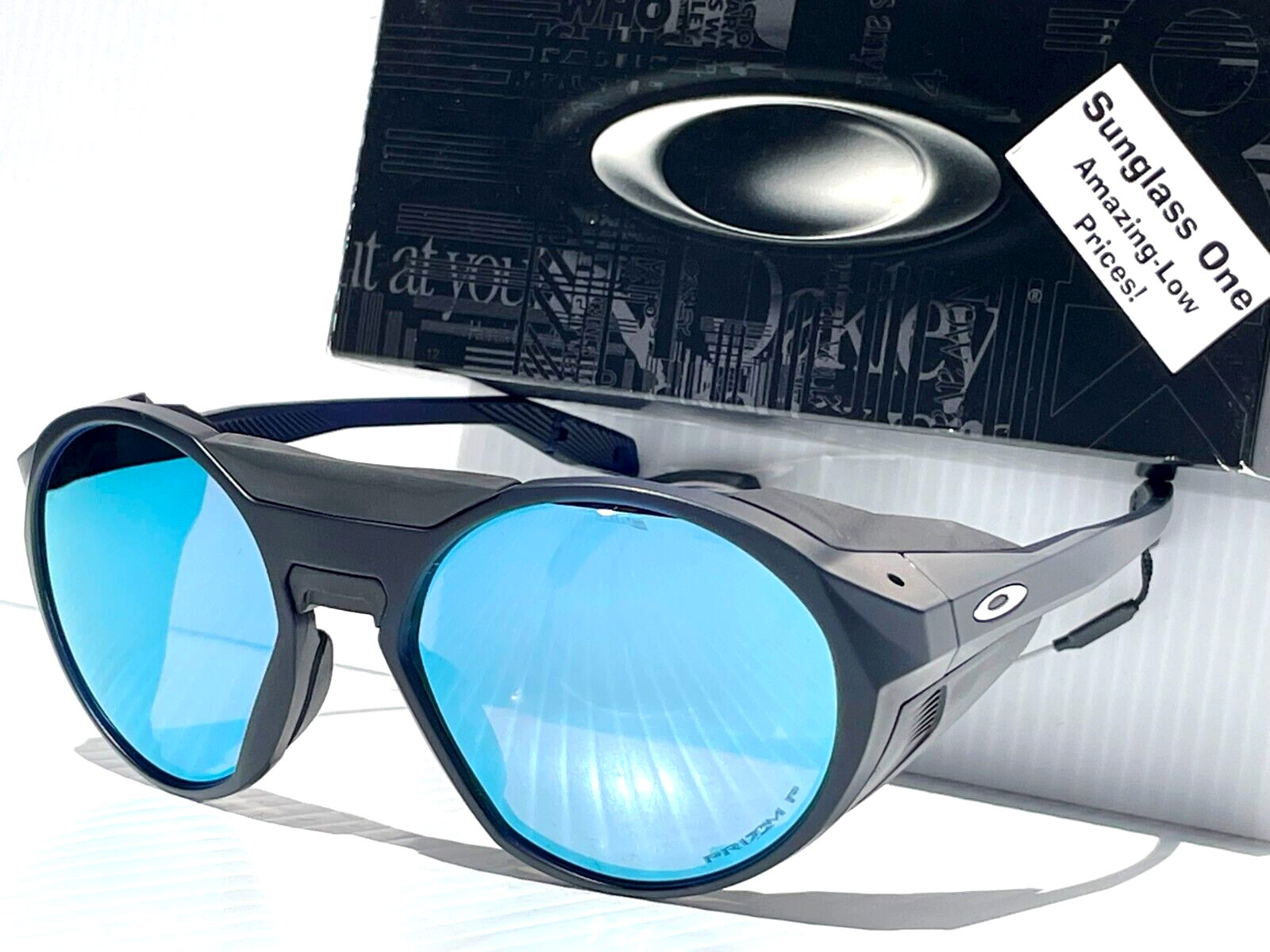 Pre-owned Oakley Clifden Mt Translucent Blue Polarized Prizm Deep Water Sunglass 9440-05