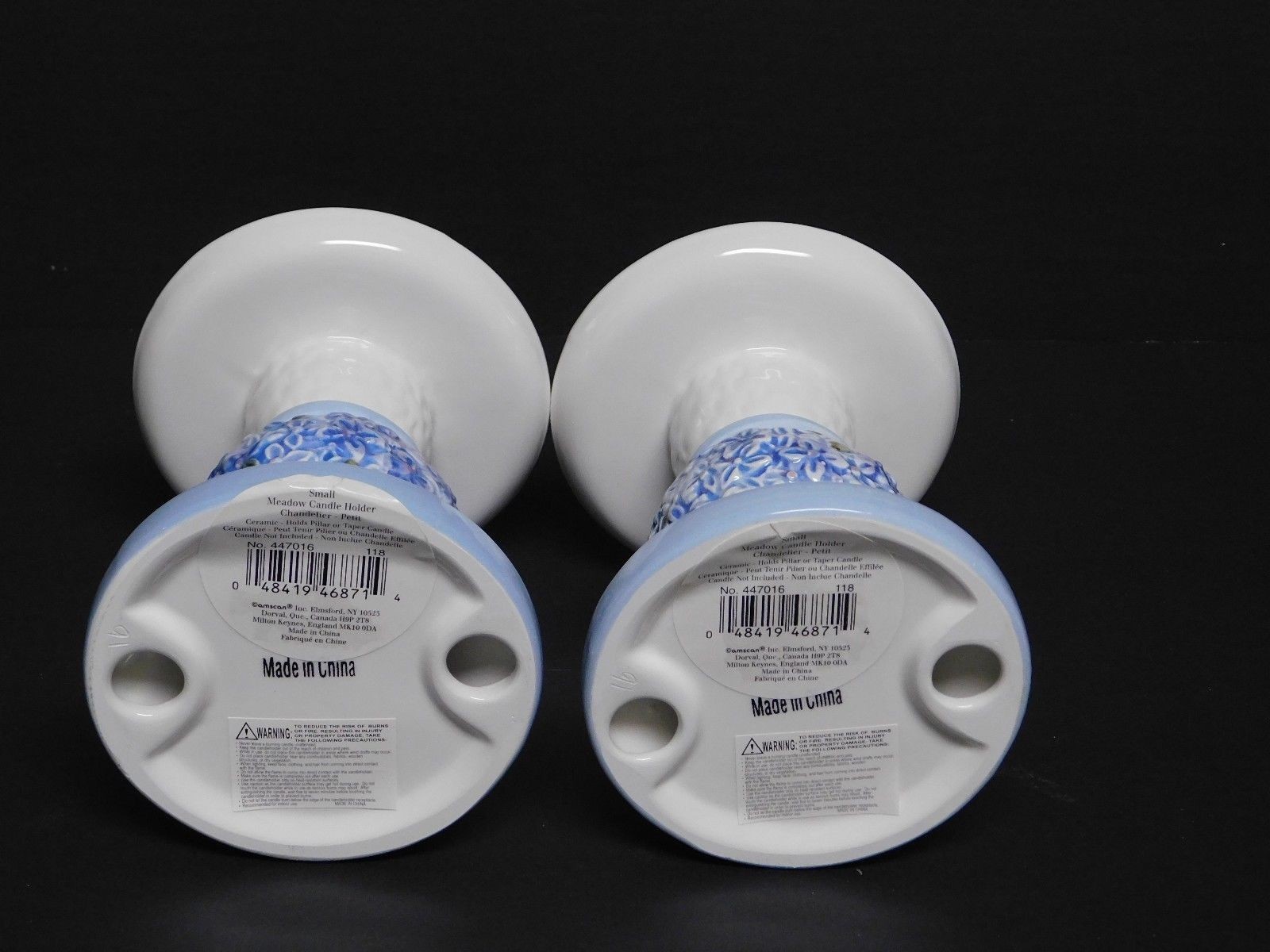 Pair Ceramic/Porcelain Pillow/Taper Candle Holders 4.5