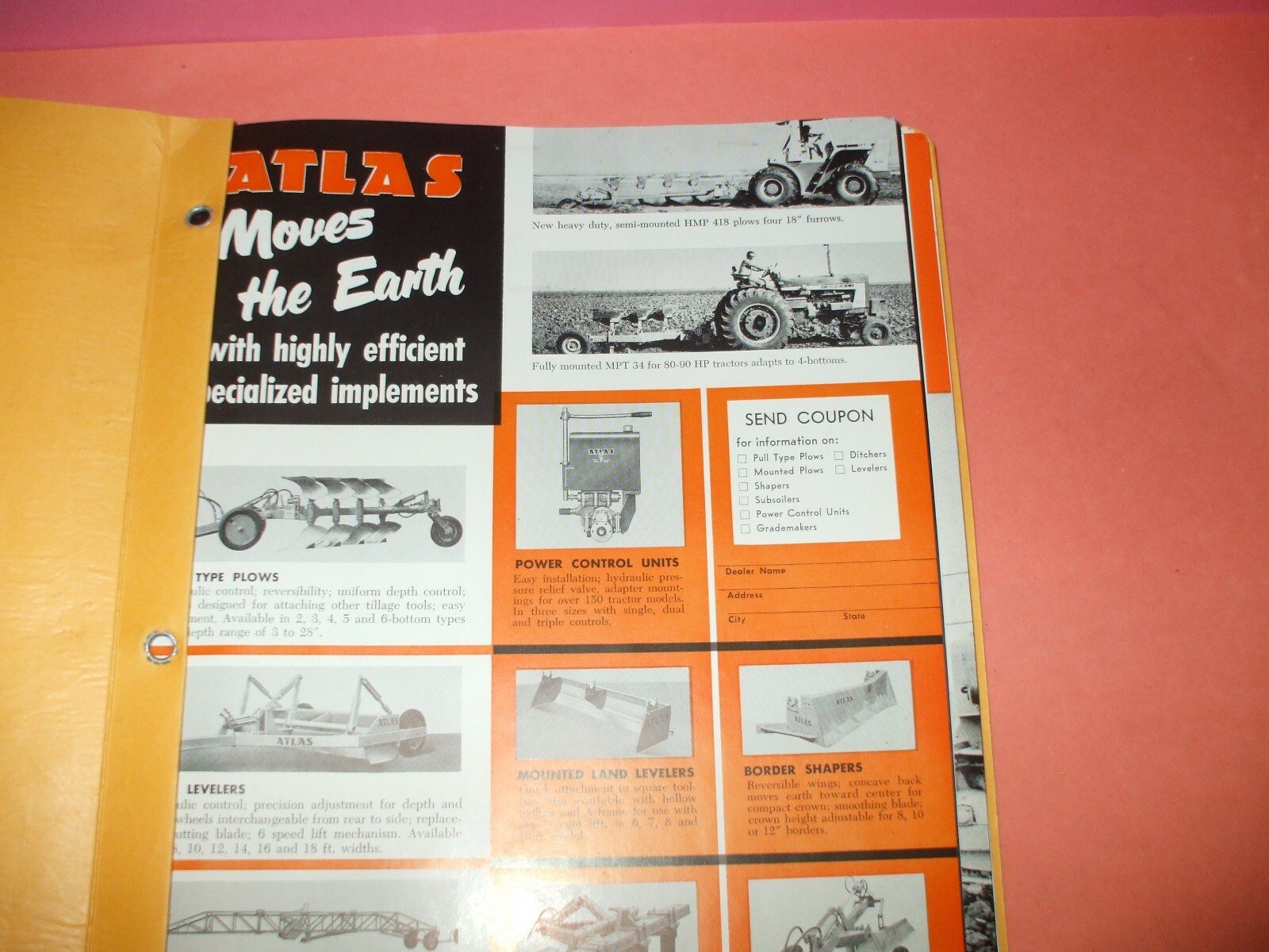 VINTAGE 1960'S ATLAS AGRICULTURAL IMPLEMENTS & EARTH MOVING EQUIPMENT CATALOG