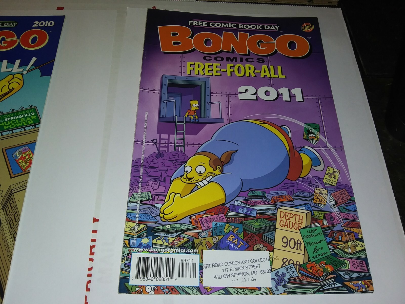 Comic Book lot of 3 Bongo Comics (free-for-all) simpsons (2008) (2010) (2011)