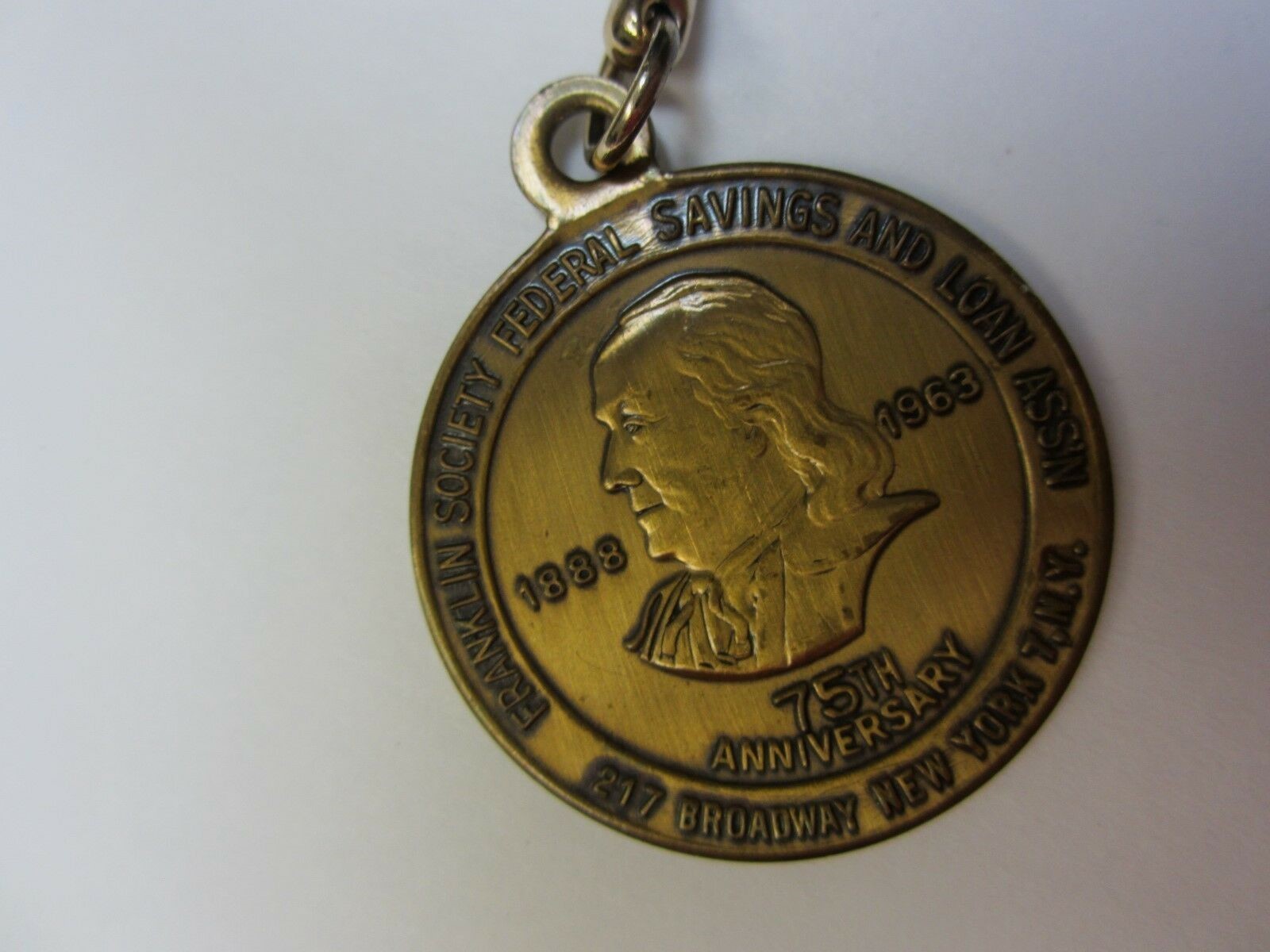 FRANKLIN SOCIETY FEDERAL SAVINGS and LOAN NEW YORK Vintage Advertising Key Chain