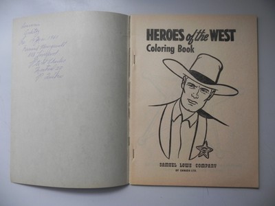 Heroes of the West Coloring Book Samuel Lowe Company 1960 Unused 55 pages Rare