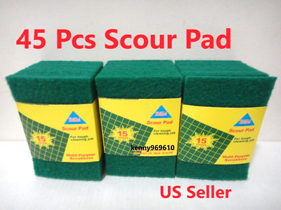 Lot 45 pcs Scouring Pads Medium Duty Home Kitchen Auto Scour Scrub Cleaning Pad