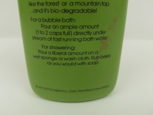 CLAIROL HERBAL ESSENCE Bubbling Body Bath Bubble Bath Vintage Pre-Owned 1970s