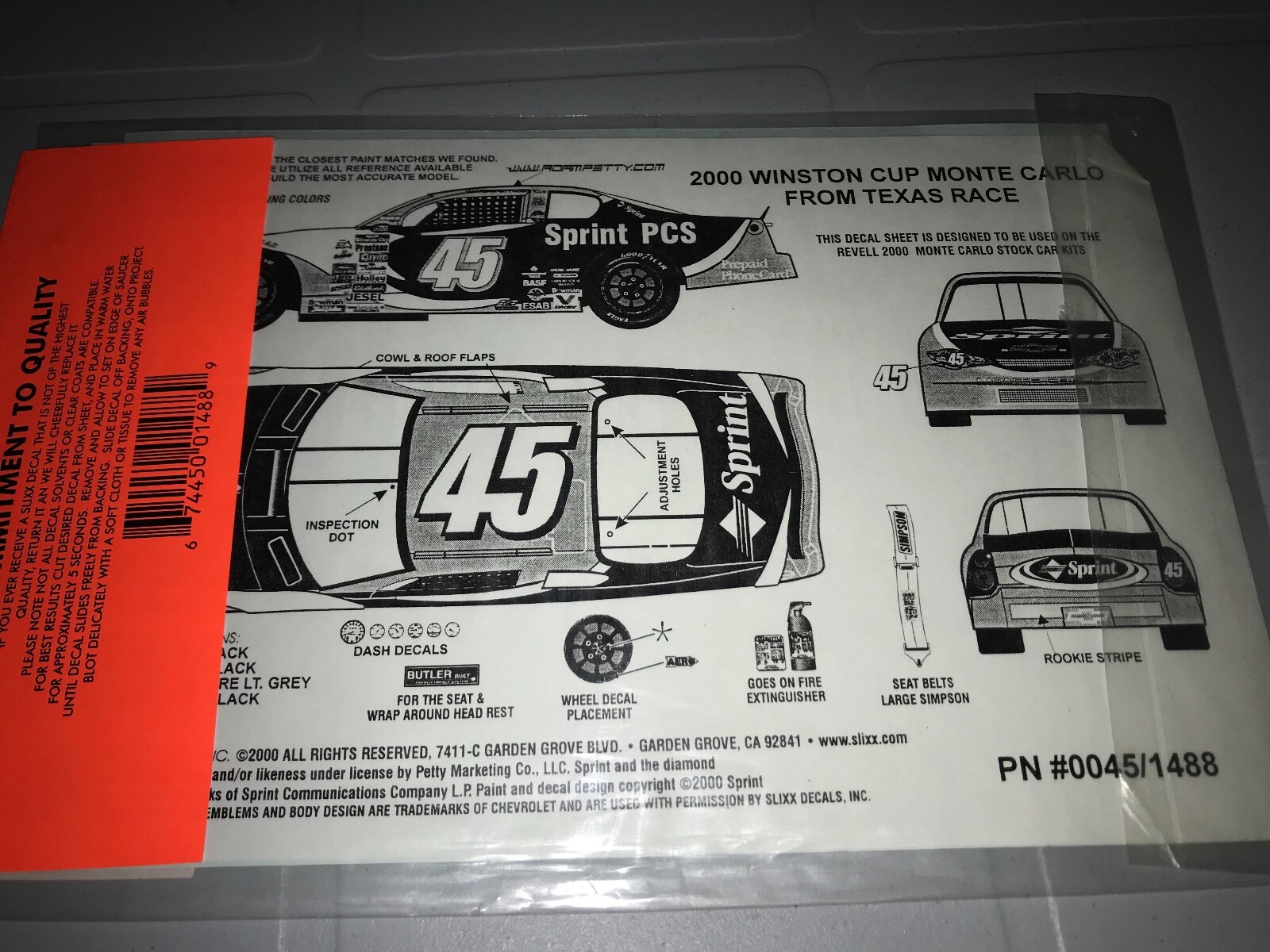 2 Adam Petty Nascar Chevy Decals