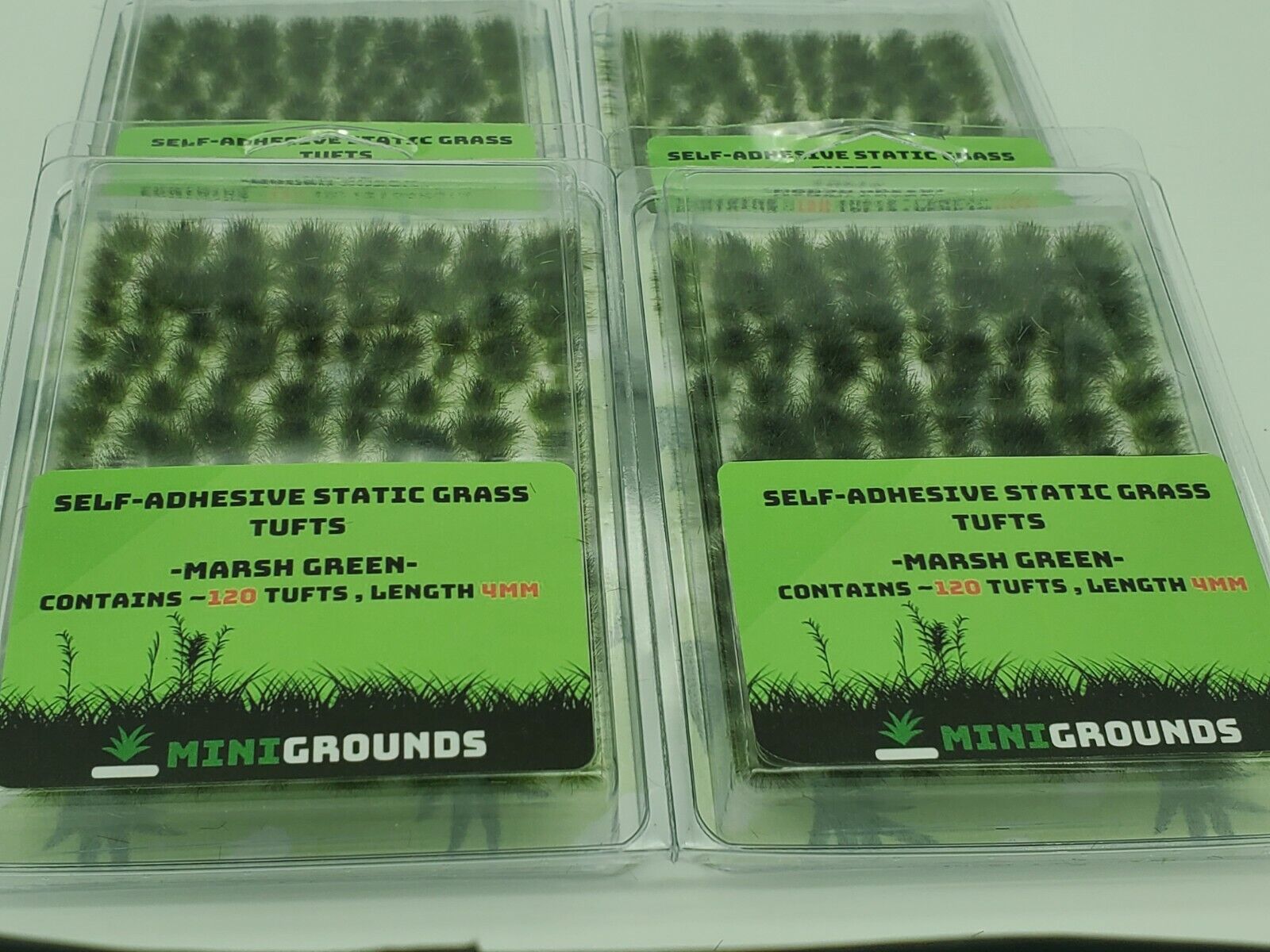 Self Adhesive Static Grass Tufts- Miniature Scenery/Terrain- Marsh Green- 4mm 3