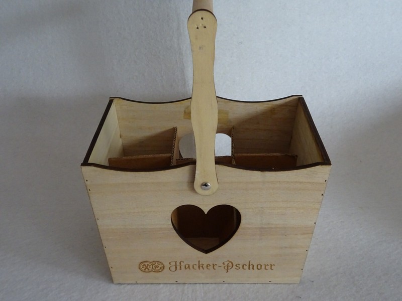 Hacker-Pschorr Holz-FlaschentrÃ¤Ger FÃ¼R 6 Flaschen - BiertrÃ¤Ger - Neu!