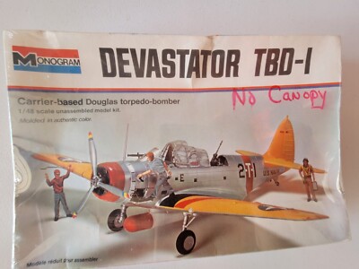 1/48 Monogram Sealed DEVASTATOR TBD-1 US Navy Douglas Torpedo Bomber No Canopy