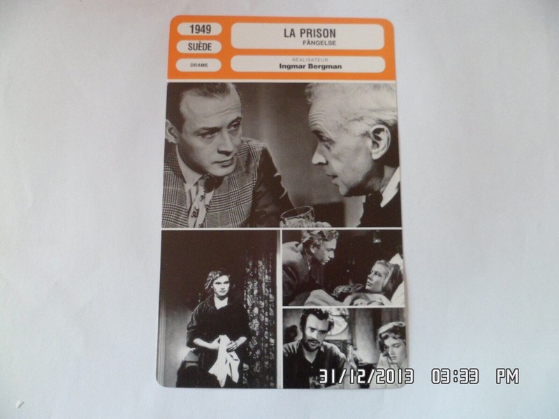 Carte Fiche Cinema 1949 La Prison Doris Svendlund Birger Malmsten Eva Henning