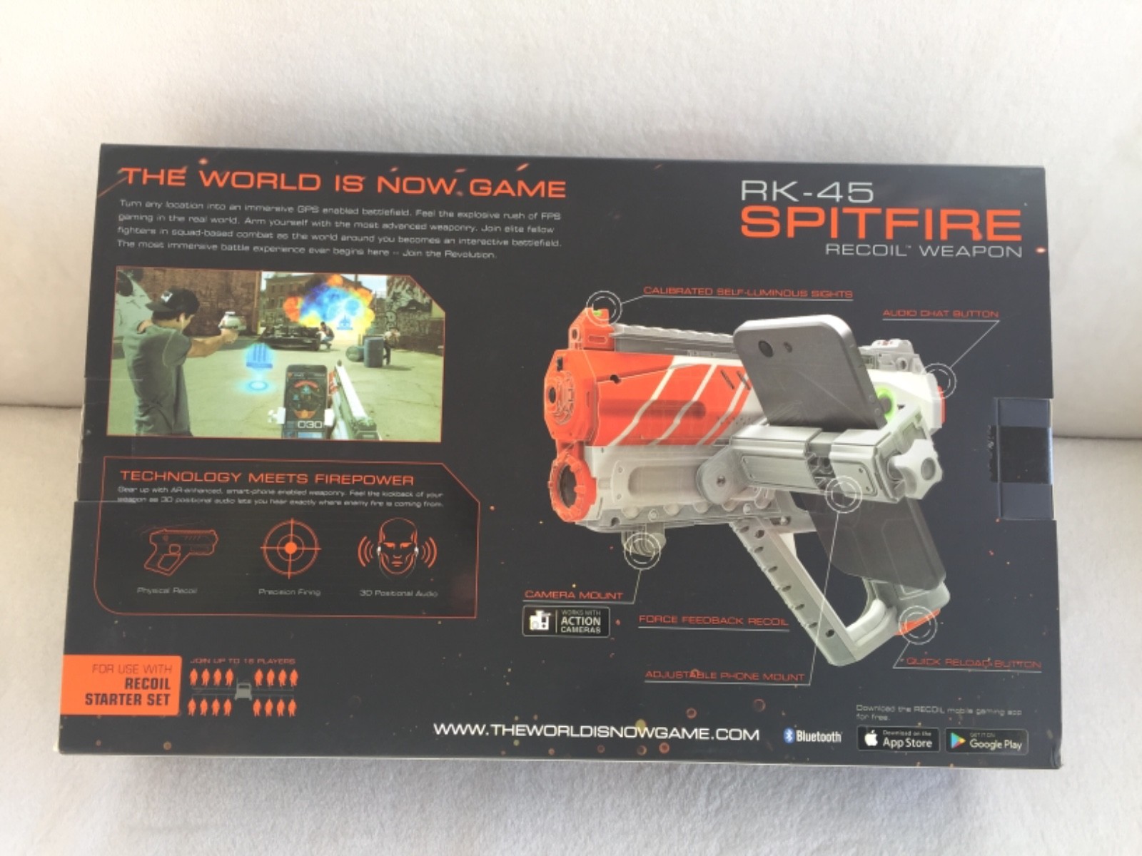 RK-45 Spitfire Recoil Weapon Set Bluetooth Game / New in Sealed Box